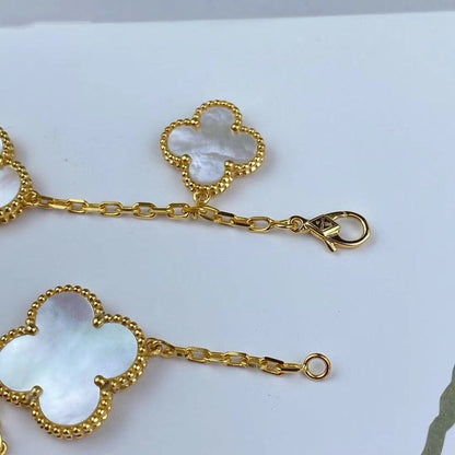 [Auream]MAGIC CLOVER MOP GOLD BRACELET 5 MOTIFS
