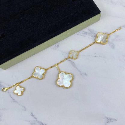[Auream]MAGIC CLOVER MOP GOLD BRACELET 5 MOTIFS