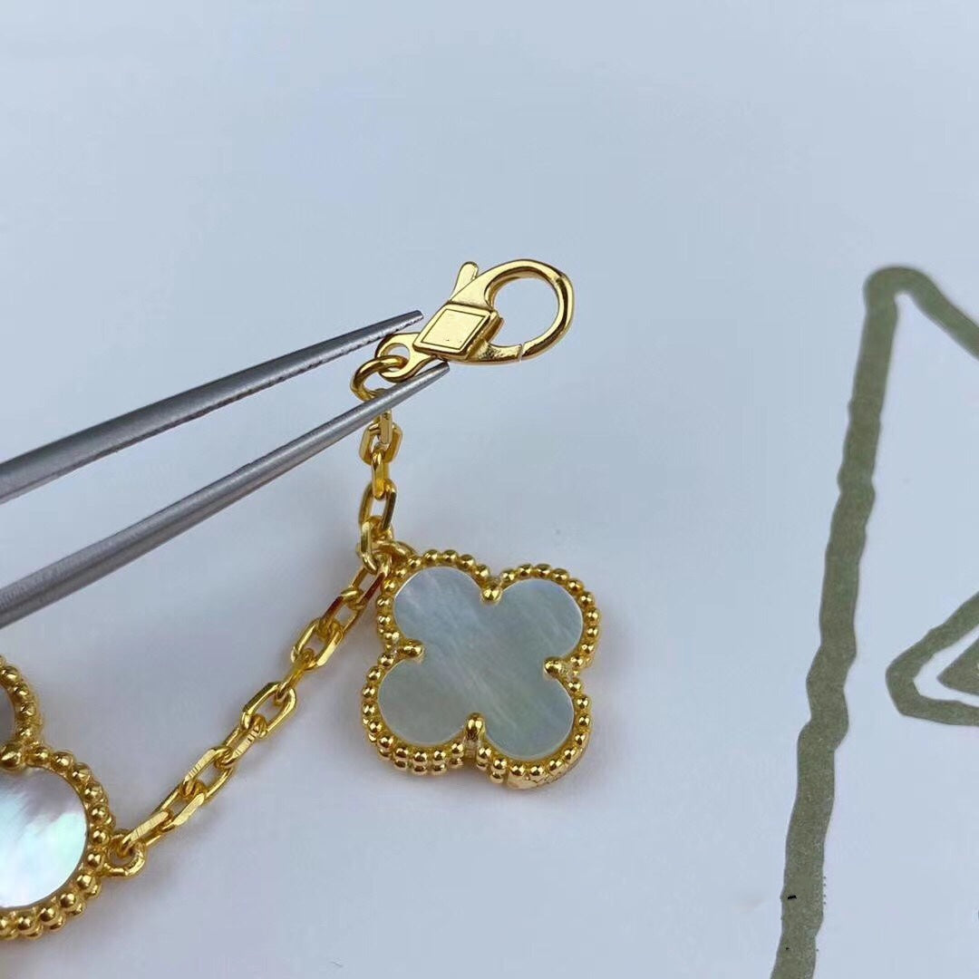 [Auream]MAGIC CLOVER MOP GOLD BRACELET 5 MOTIFS
