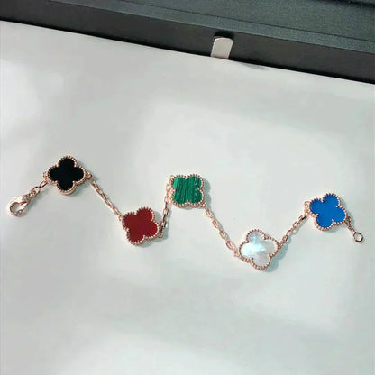 [Auream]CLOVER 5 MOTIFS MULTICOLOR BRACELET