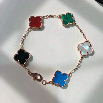 [Auream]CLOVER 5 MOTIFS MULTICOLOR BRACELET