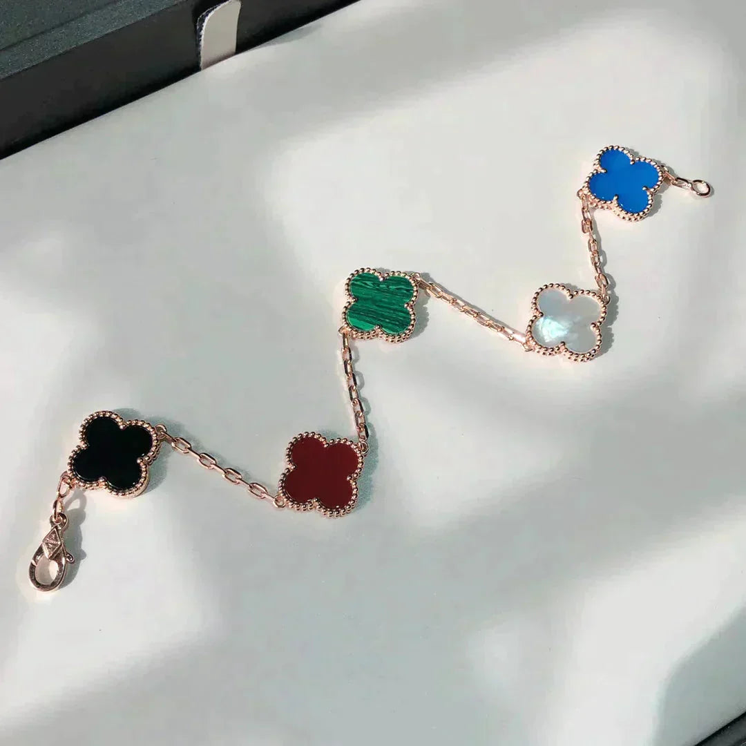 [Auream]CLOVER 5 MOTIFS MULTICOLOR BRACELET