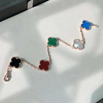 [Auream]CLOVER 5 MOTIFS MULTICOLOR BRACELET