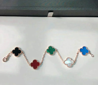 [Auream]CLOVER 5 MOTIFS MULTICOLOR BRACELET