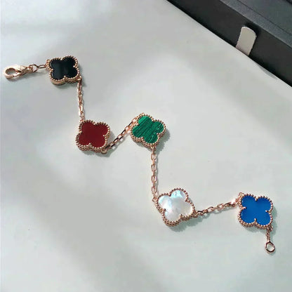 [Auream]CLOVER 5 MOTIFS MULTICOLOR BRACELET