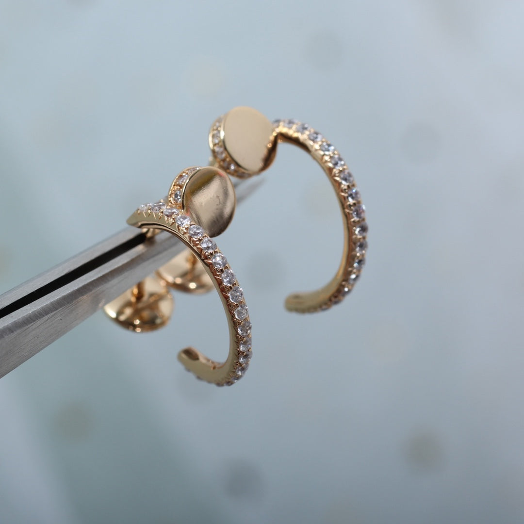[Auream]JUSTE EARRINGS 12.75MM PINK GOLD DIAMOND