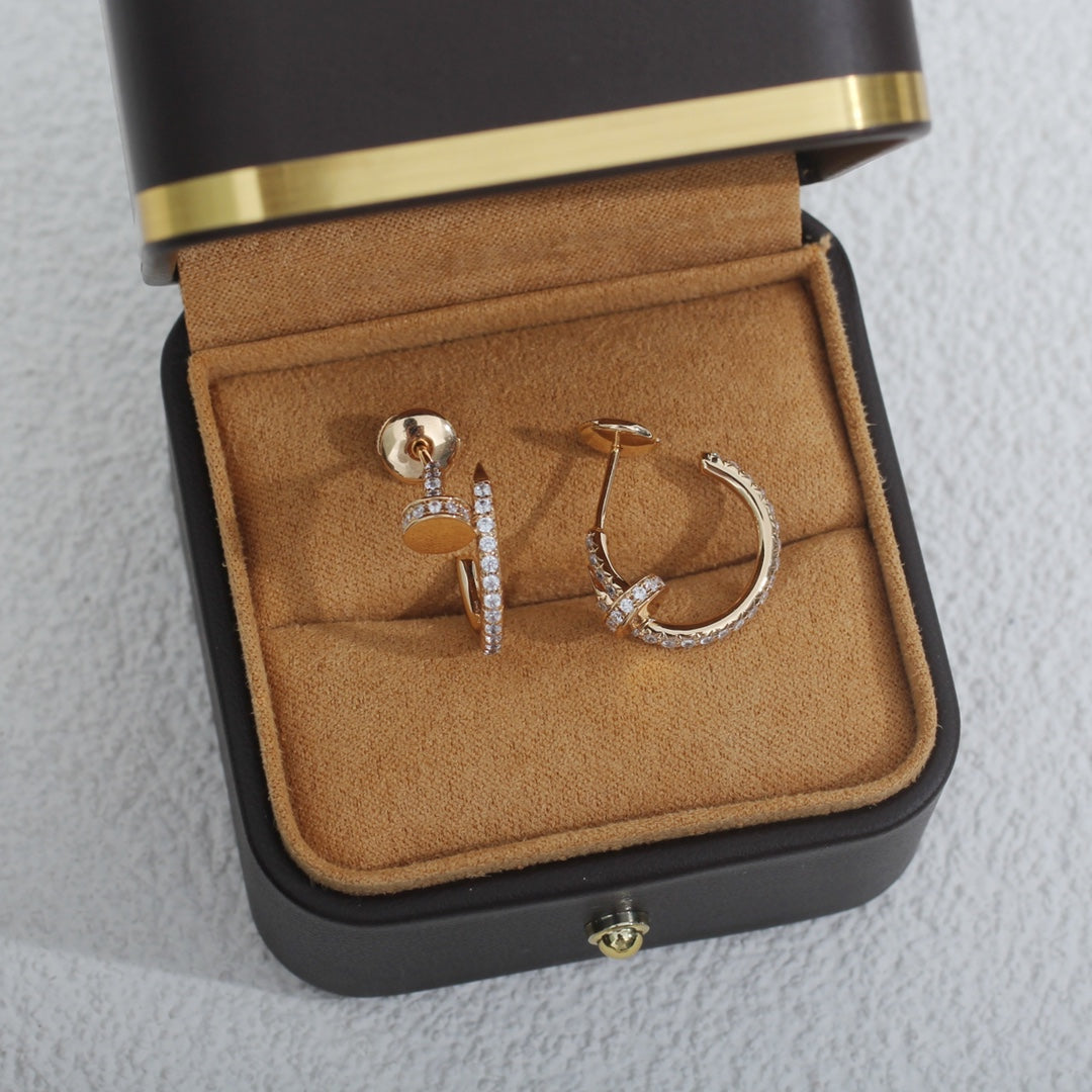 [Auream]JUSTE EARRINGS 12.75MM PINK GOLD DIAMOND