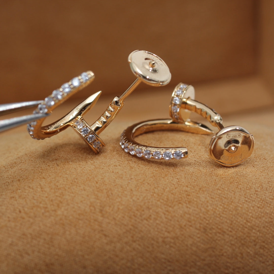 [Auream]JUSTE EARRINGS 12.75MM PINK GOLD DIAMOND