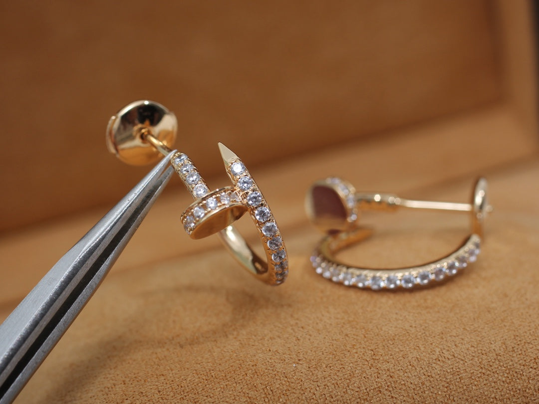 [Auream]JUSTE EARRINGS 12.75MM PINK GOLD DIAMOND