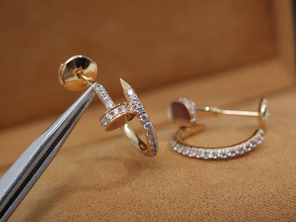 [Auream]JUSTE EARRINGS 12.75MM PINK GOLD DIAMOND