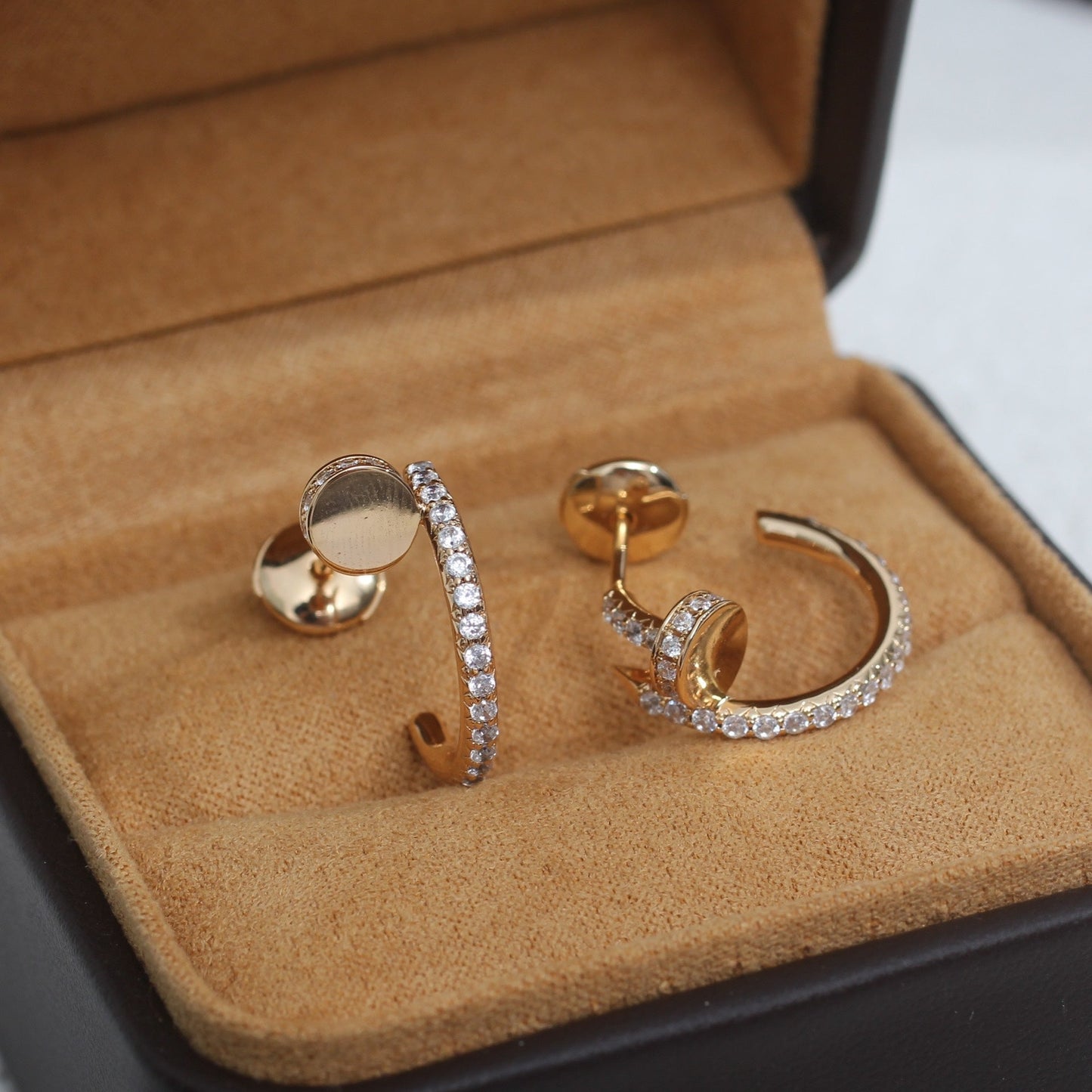 [Auream]JUSTE EARRINGS 12.75MM PINK GOLD DIAMOND
