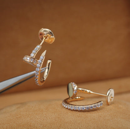 [Auream]JUSTE EARRINGS 12.75MM PINK GOLD DIAMOND