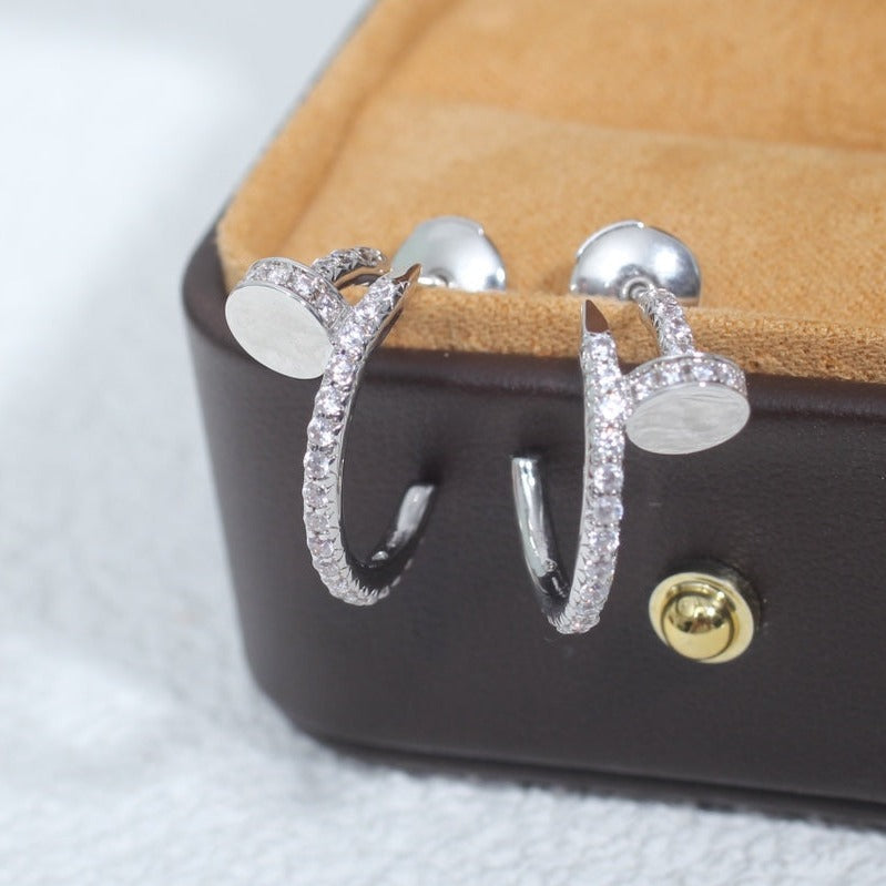 [Auream]JUSTE EARRINGS 12.75MM SILVER DIAMOND