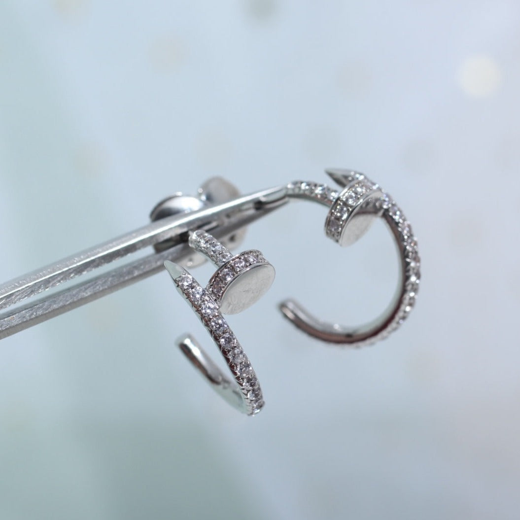 [Auream]JUSTE EARRINGS 12.75MM SILVER DIAMOND