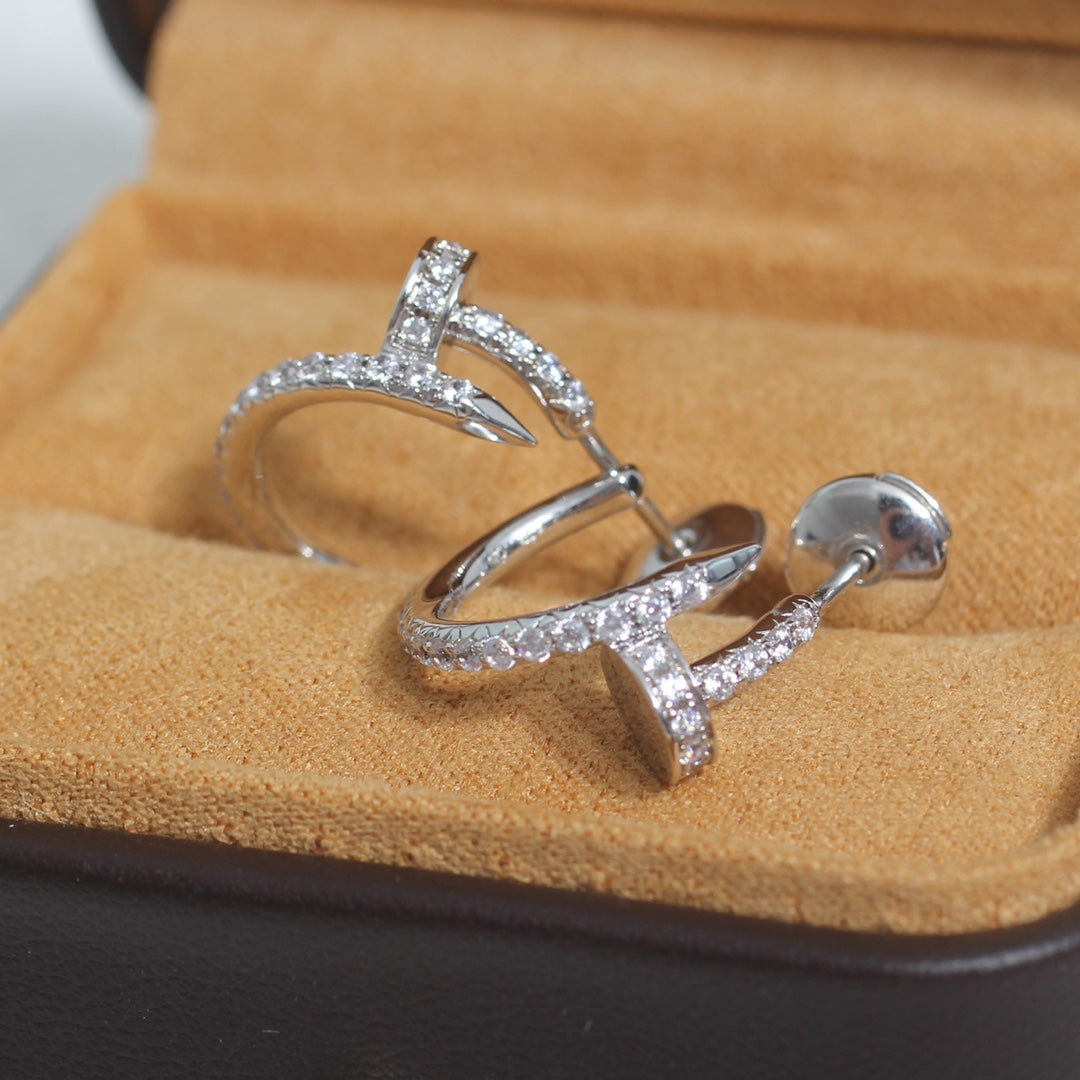 [Auream]JUSTE EARRINGS 12.75MM SILVER DIAMOND