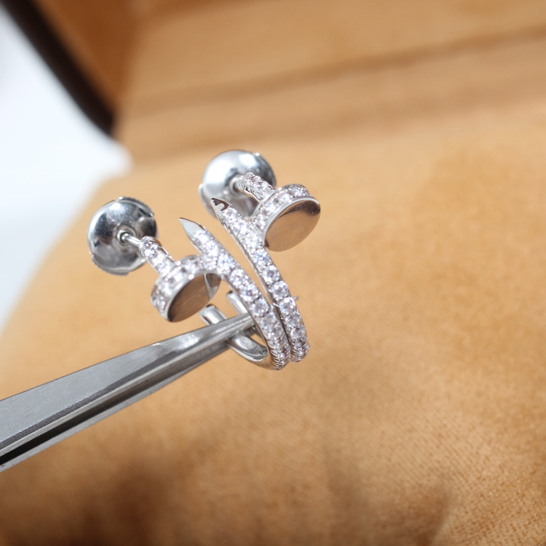 [Auream]JUSTE EARRINGS 12.75MM SILVER DIAMOND