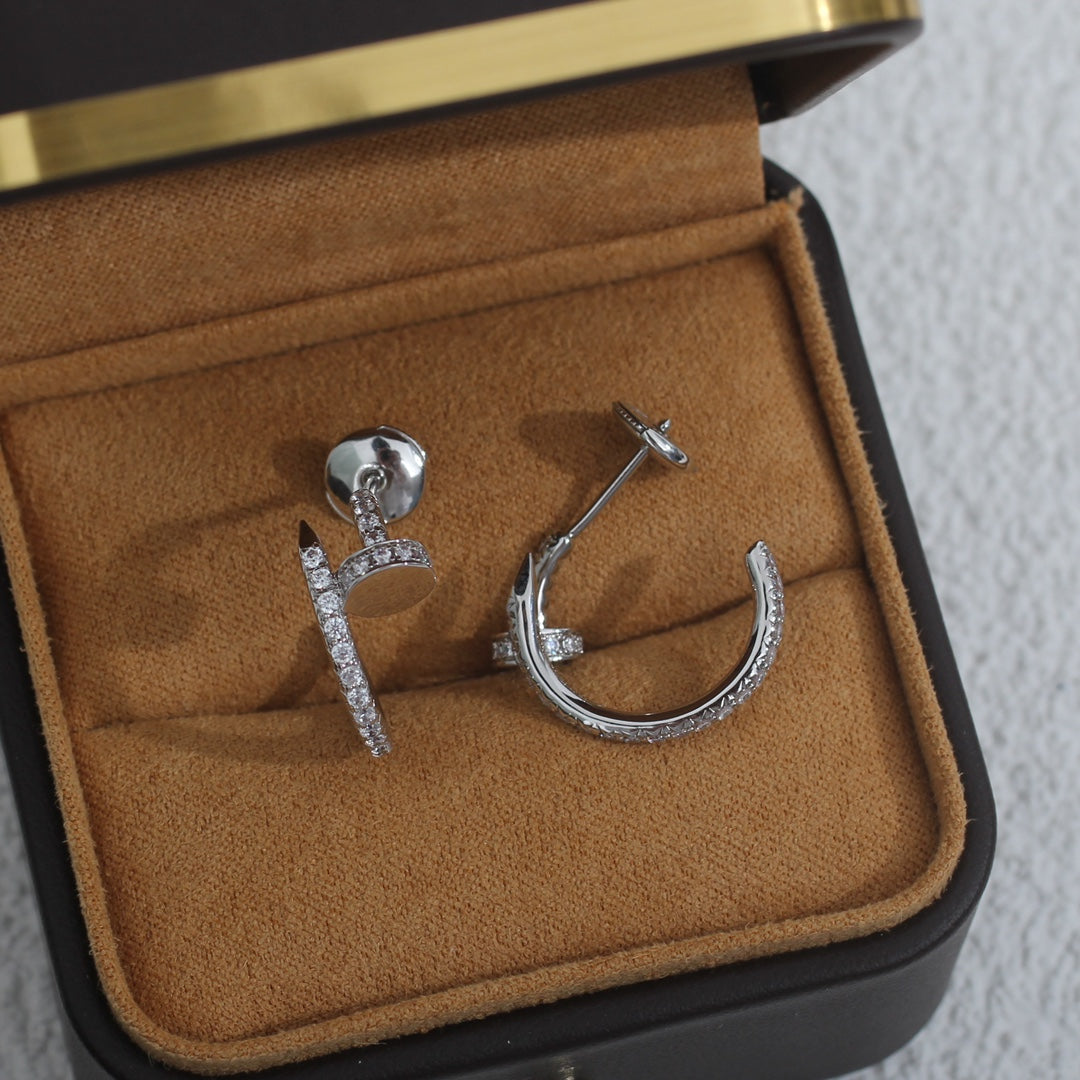 [Auream]JUSTE EARRINGS 12.75MM SILVER DIAMOND