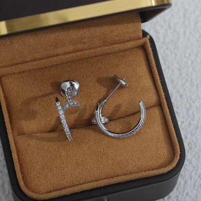 [Auream]JUSTE EARRINGS 12.75MM SILVER DIAMOND