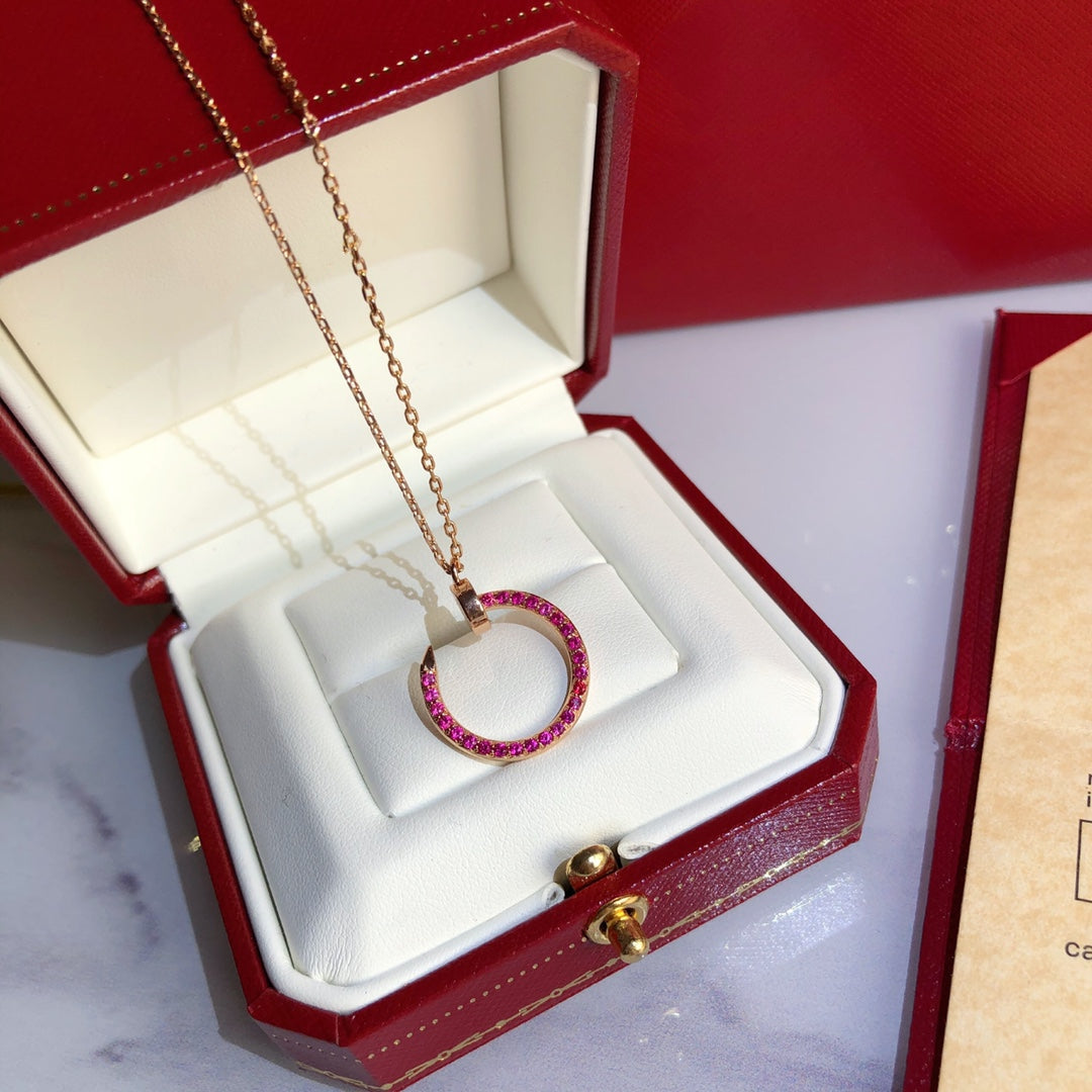 [Auream]JUSTE NECKLACE GOLD RED DIAMONDS