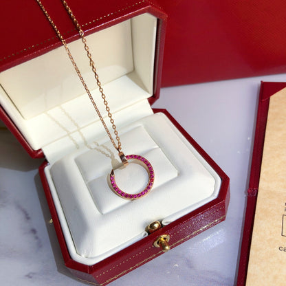 [Auream]JUSTE NECKLACE GOLD RED DIAMONDS