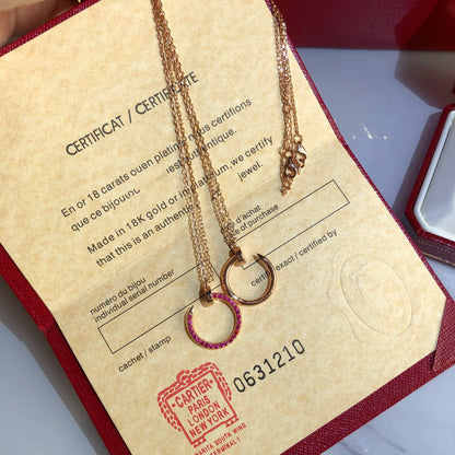 [Auream]JUSTE NECKLACE GOLD RED DIAMONDS