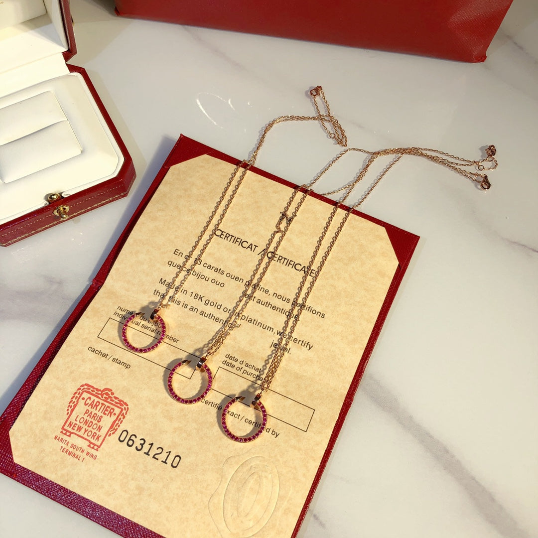 [Auream]JUSTE NECKLACE GOLD RED DIAMONDS