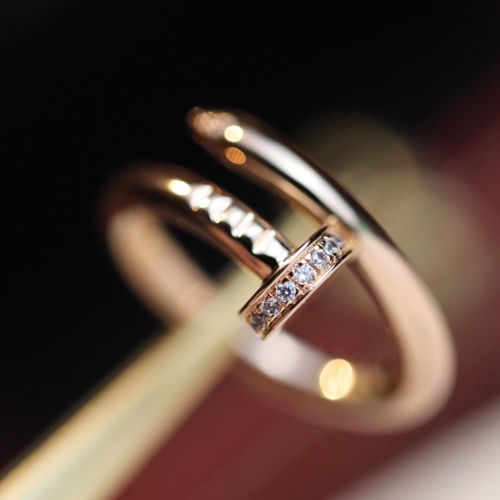 [Auream]JUSTE RING 2.65MM PINK GOLD DIAMOND