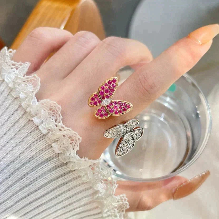 [Auream]TWIN BUTTERFLY DIAMOND RING