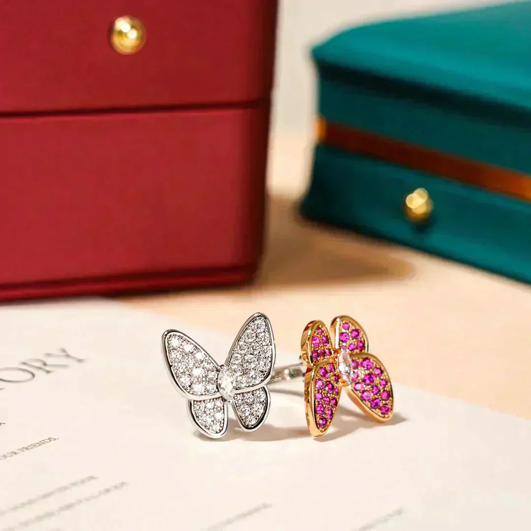 [Auream]TWIN BUTTERFLY DIAMOND RING