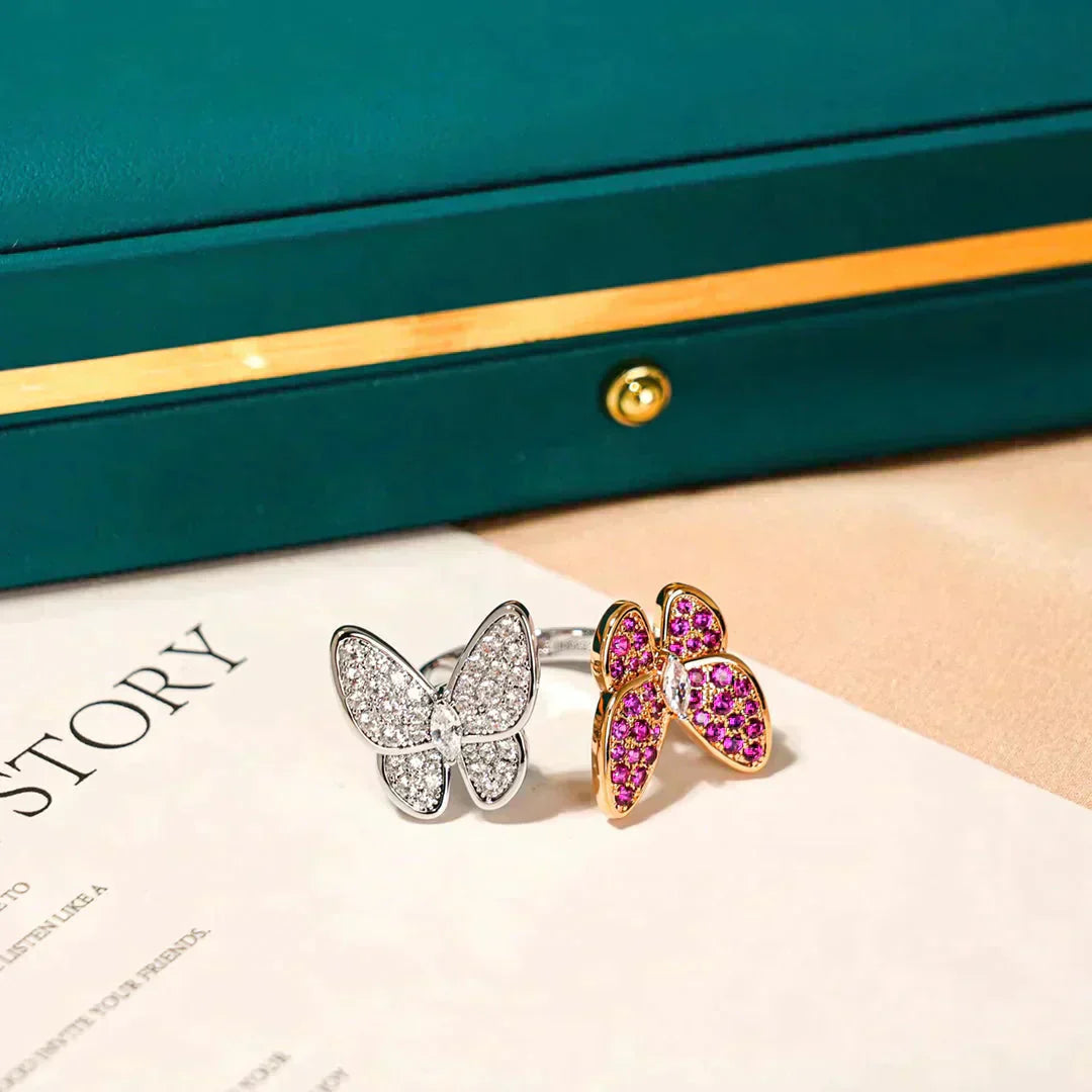 [Auream]TWIN BUTTERFLY DIAMOND RING