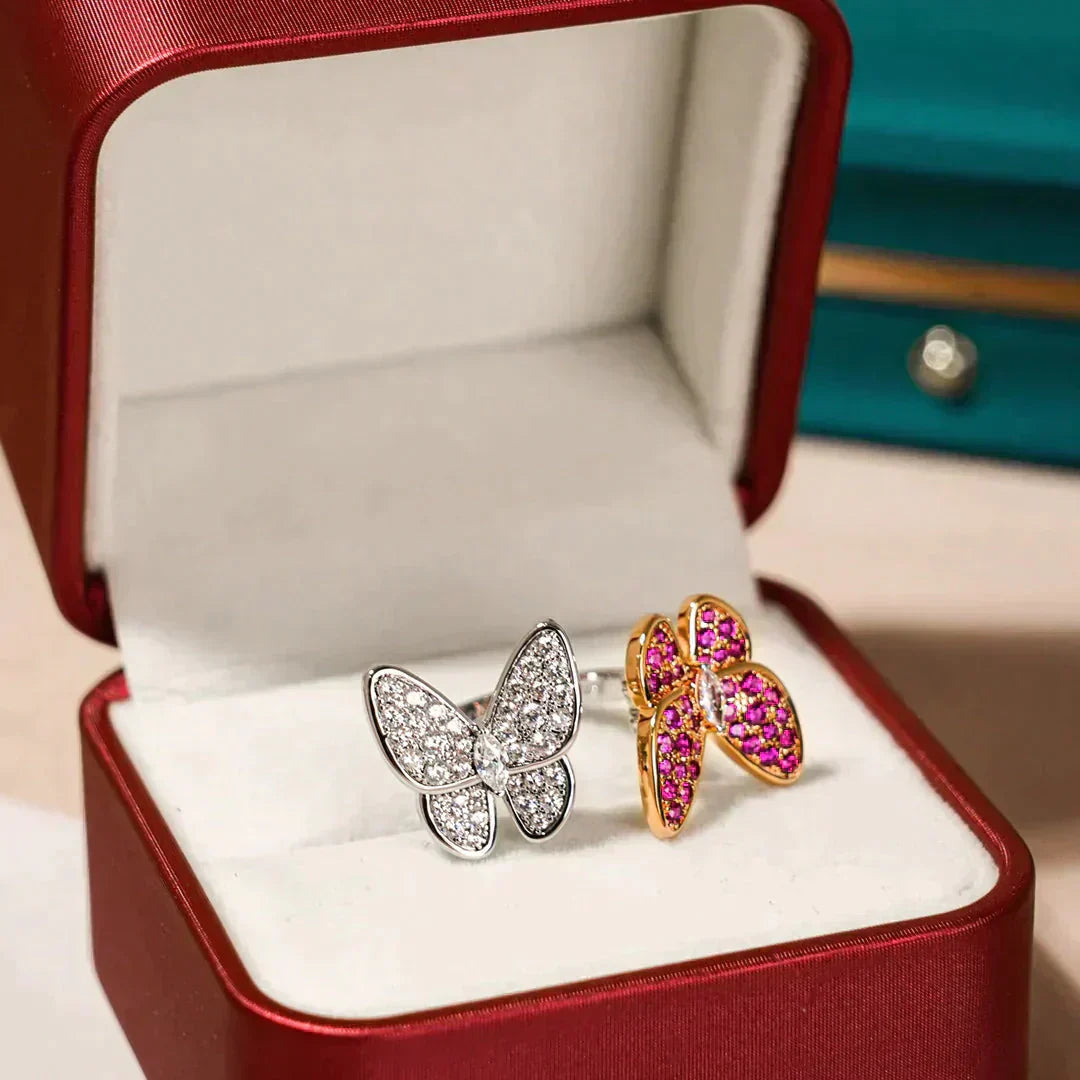 [Auream]TWIN BUTTERFLY DIAMOND RING