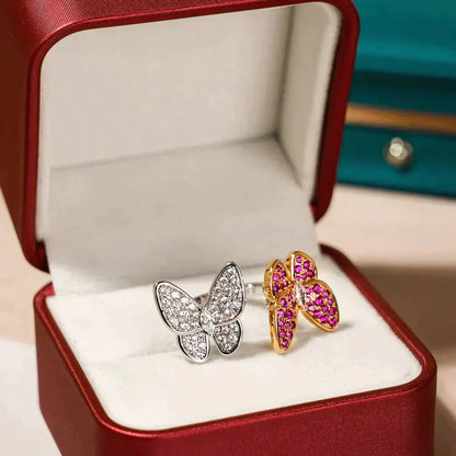 [Auream]TWIN BUTTERFLY DIAMOND RING
