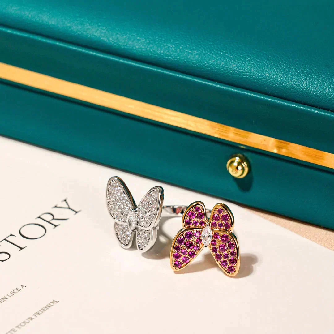 [Auream]TWIN BUTTERFLY DIAMOND RING