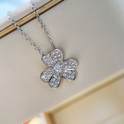 [Auream]CLOVER DIAMOND NECKLACE SILVER
