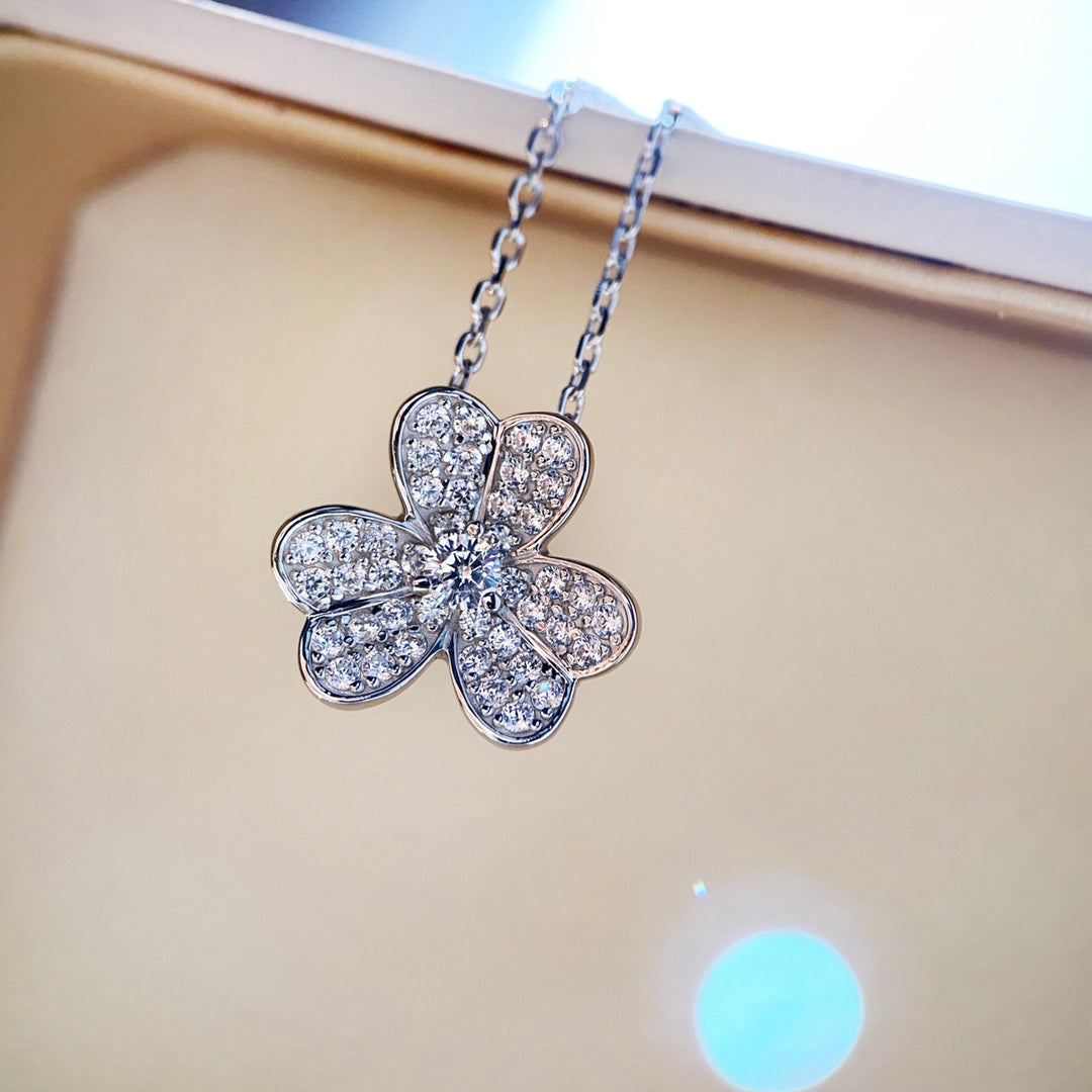 [Auream]CLOVER DIAMOND NECKLACE SILVER