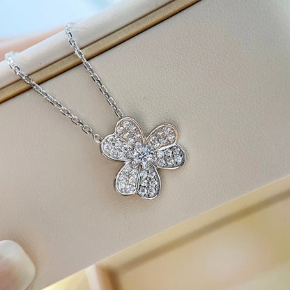[Auream]CLOVER DIAMOND NECKLACE SILVER