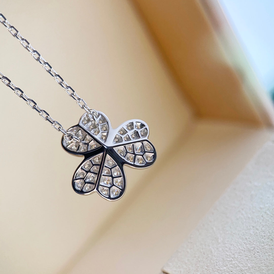 [Auream]CLOVER DIAMOND NECKLACE SILVER