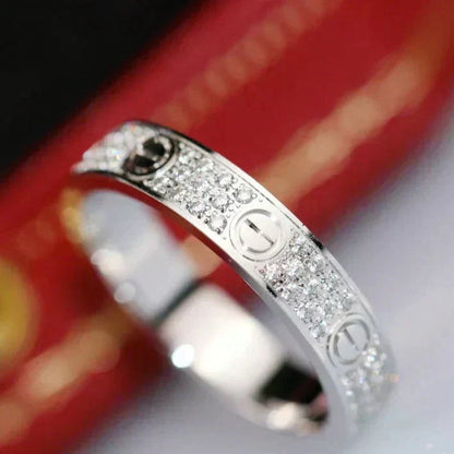 [Auream]LOVE RING 3.6MM DIAMOND PAVED