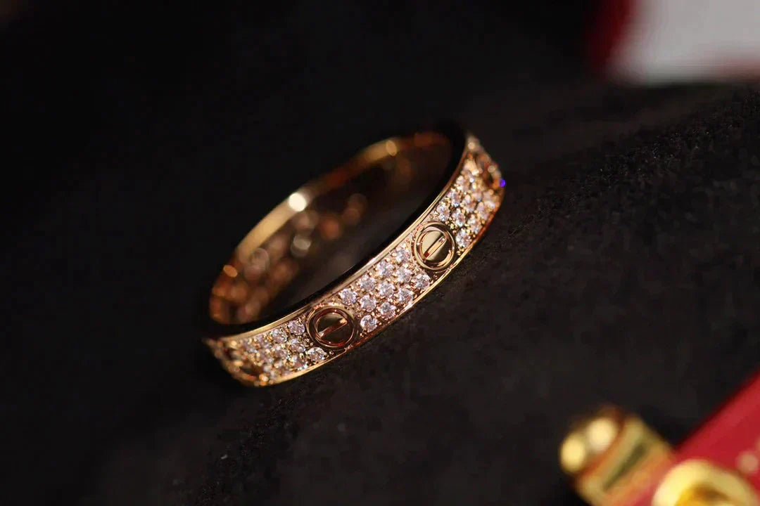 [Auream]LOVE RING 3.6MM DIAMOND PAVED