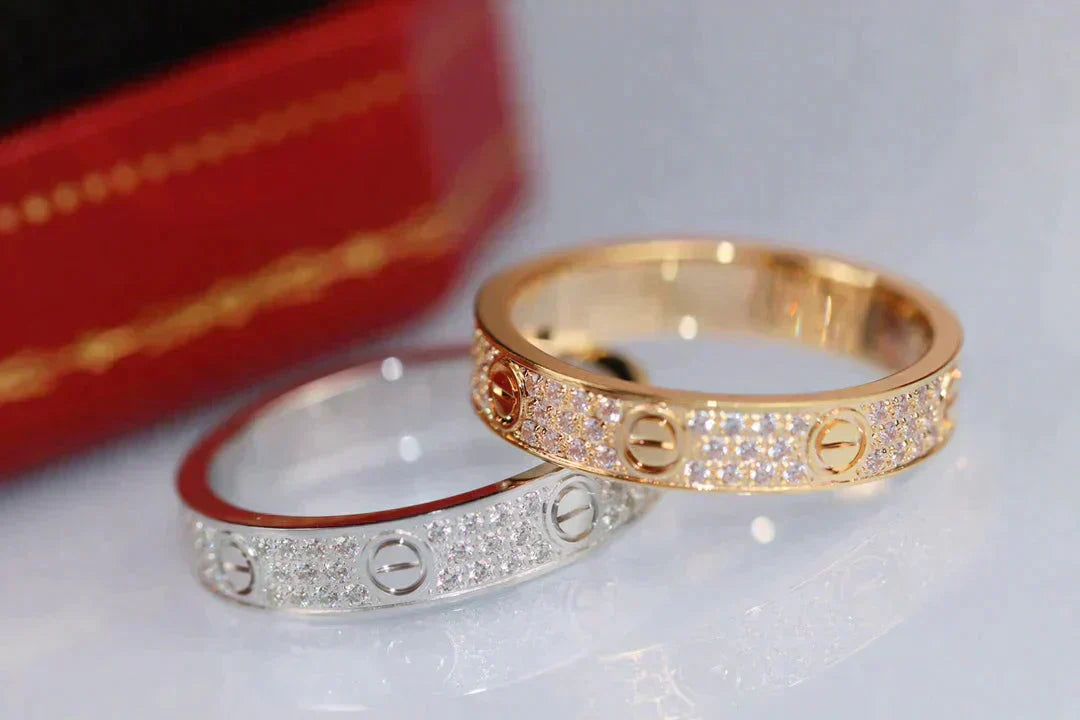 [Auream]LOVE RING 3.6MM DIAMOND PAVED