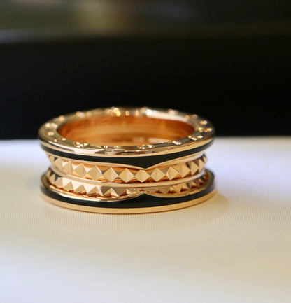 [Auream]ZERO 1 PINK GOLD BLACK CERAMIC RING