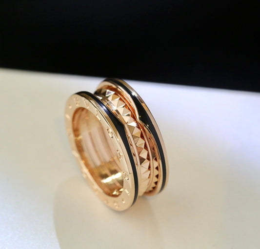 [Auream]ZERO 1 PINK GOLD BLACK CERAMIC RING