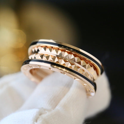 [Auream]ZERO 1 PINK GOLD BLACK CERAMIC RING
