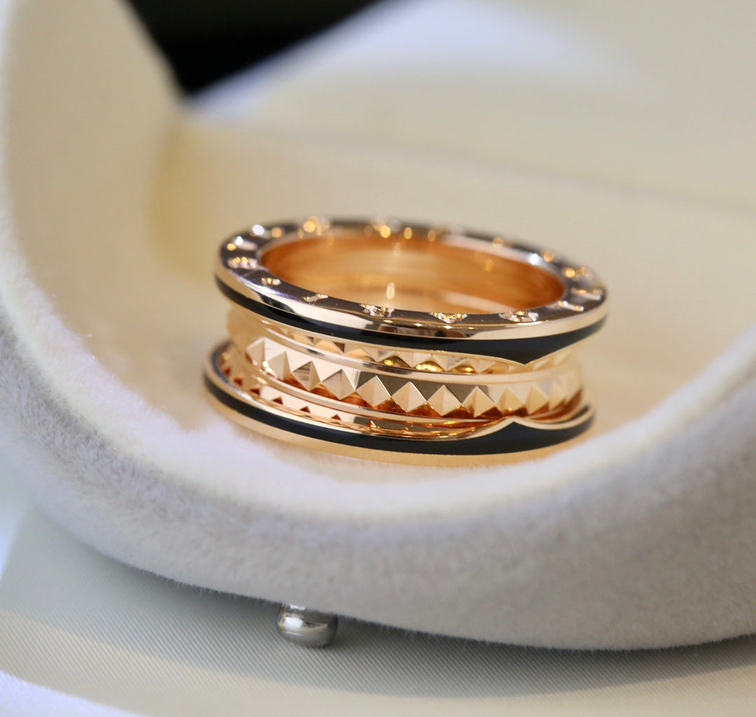 [Auream]ZERO 1 PINK GOLD BLACK CERAMIC RING