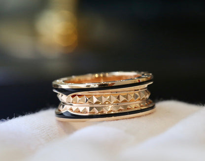 [Auream]ZERO 1 PINK GOLD BLACK CERAMIC RING
