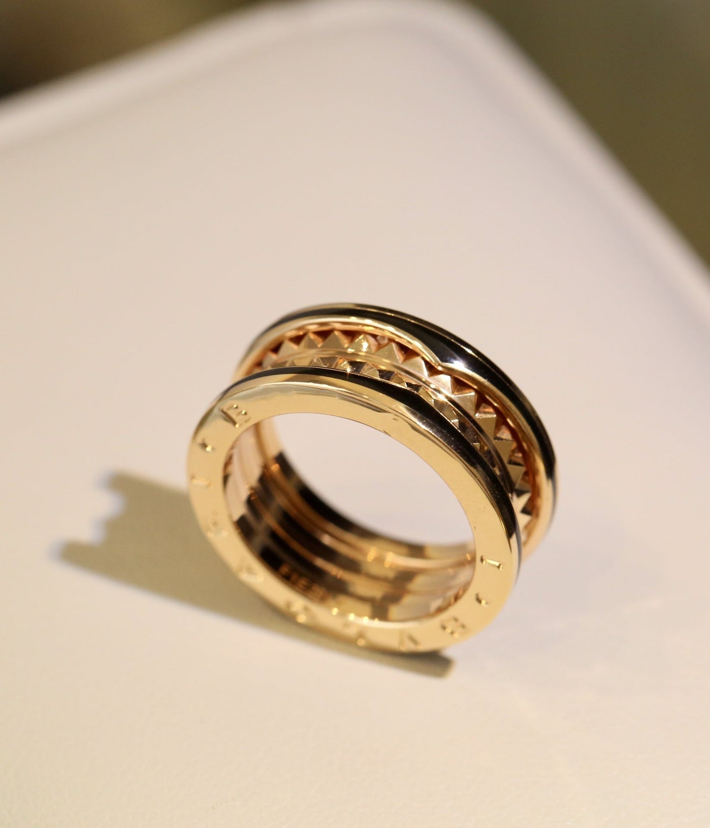 [Auream]ZERO 1 PINK GOLD BLACK CERAMIC RING
