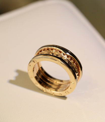[Auream]ZERO 1 PINK GOLD BLACK CERAMIC RING