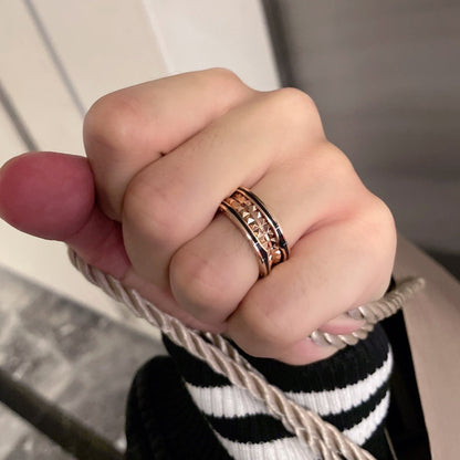 [Auream]ZERO 1 PINK GOLD BLACK CERAMIC RING