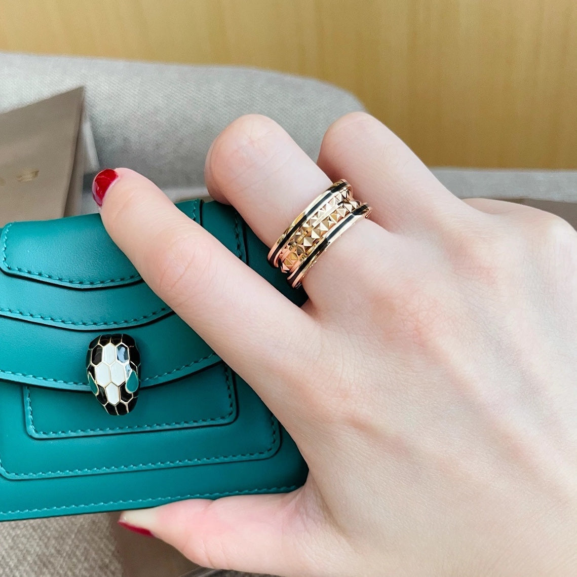 [Auream]ZERO 1 PINK GOLD BLACK CERAMIC RING