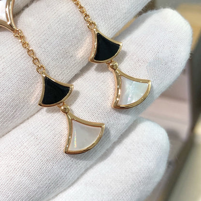 [Auream]DREAM EARRINGS 3 MOTIFS ONYX MOP PINK GOLD
